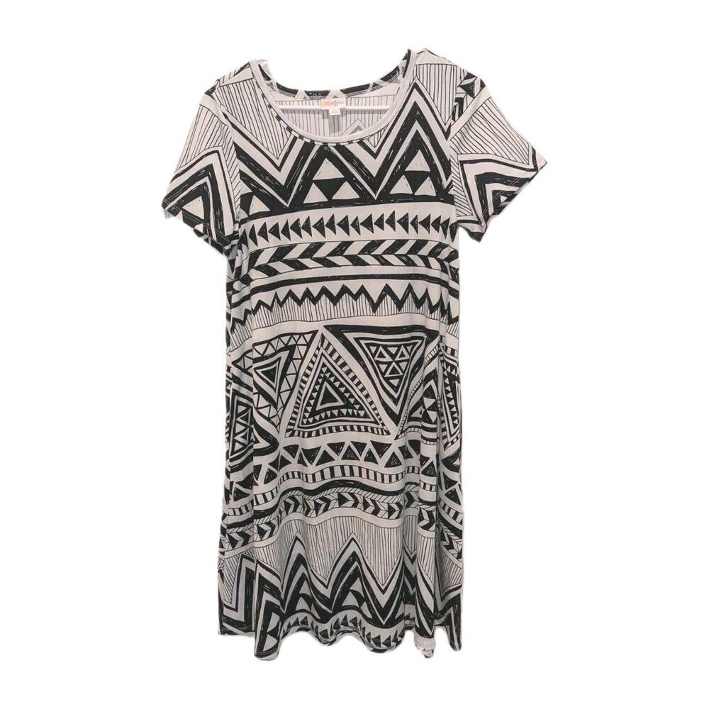 Lularoe‎ Jessie Dress White Black Tribal Pockets XS NWT Aztec Edgy Boho Art Deco